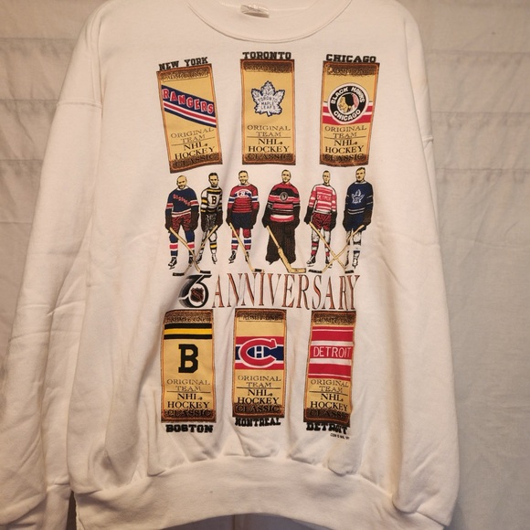 NHL 75th Anniversary White Sweater - Picture 1 of 3